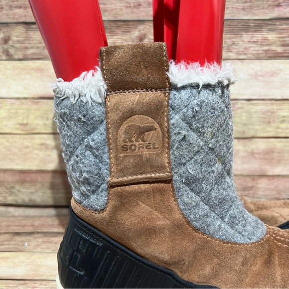 Sorel Brown Leather Tivoli Pull Up Boots - Picture 4 of 9